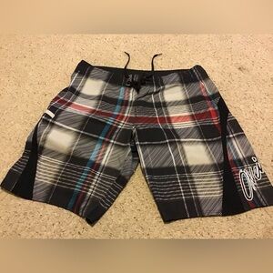 $3/Bundled- O'Neill Plaid Swim Trunks